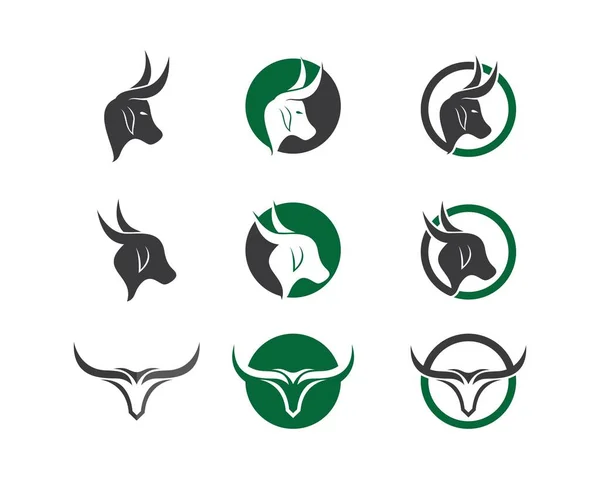 Toro Logotipo Plantilla Vector Icono Ilustración Diseño — Archivo Imágenes Vectoriales