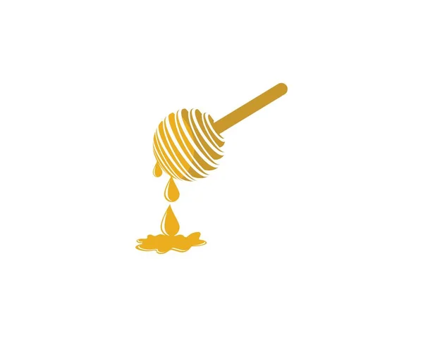 Шаблон Медового Логотипу Векторний Дизайн Ілюстрації — стоковий вектор