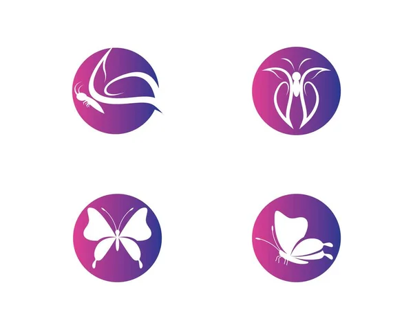 Butterfly Logo Template Vector Icon Illustration Design — Stock Vector