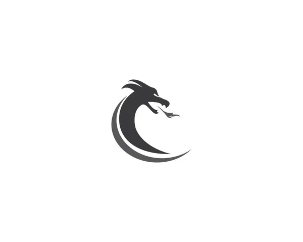 Dragon Head Logo Szablon Wektor Ikona Ilustracja — Wektor stockowy