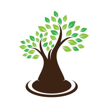 Ağaç logosu resim tasarımı illüstrasyonu