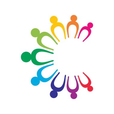 Toplum hizmeti logo resimleri tasarım illüstrasyonu