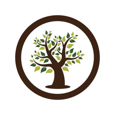 Ağaç logosu resim tasarımı illüstrasyonu