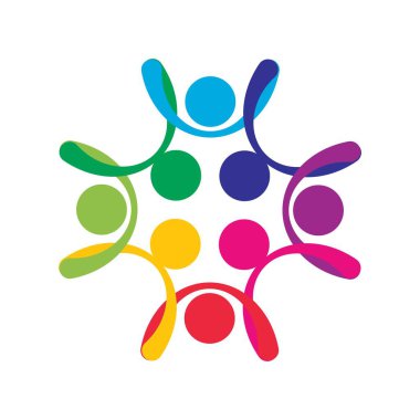 Toplum hizmeti logo resimleri tasarım illüstrasyonu