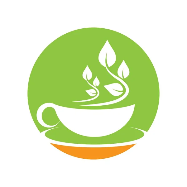 Xícara Chá Logotipo Imagens Ilustração Design — Vetor de Stock