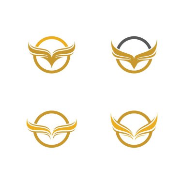 Kanat logo şablonu simge çizimi tasarımı