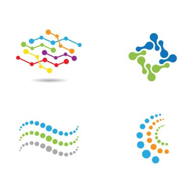 Molecule logo template vector icon illustration design clipart