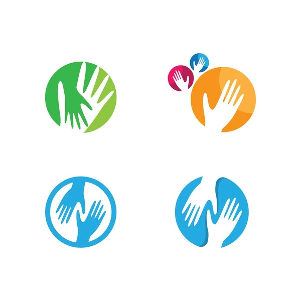 Modèle Logo Soins Des Mains Illustration Icône Vectorielle — Image vectorielle