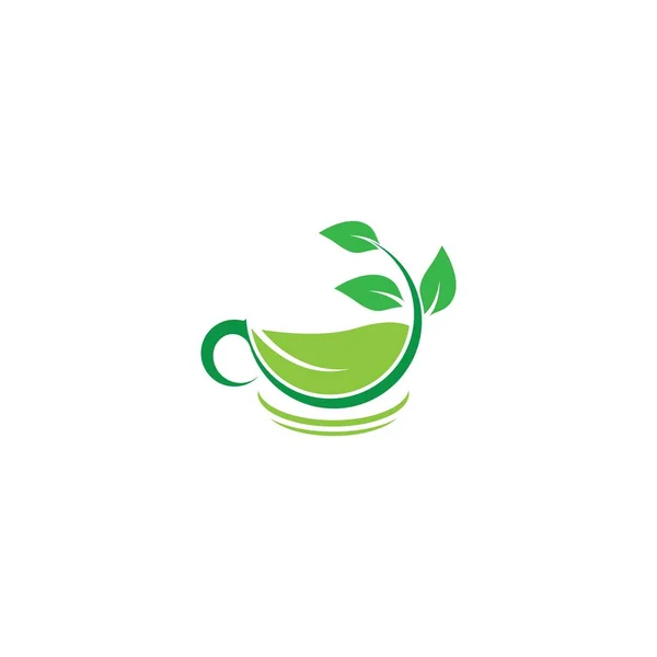 Thé Tasse Logo Modèle Vectoriel Icône Illustration Design — Image vectorielle