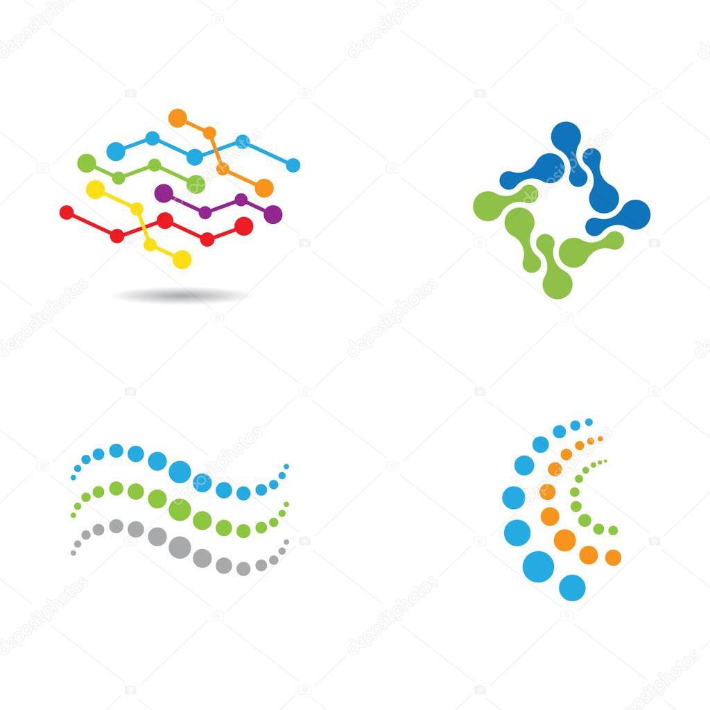 Molecule logo template vector icon illustration design