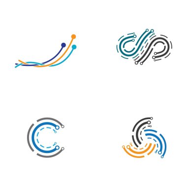 Teknoloji logo şablon vektör simgesi