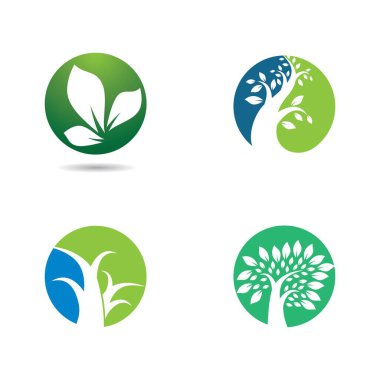 Ağaç logosu şablon vektör illüstrasyon tasarımı