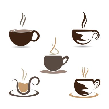 Kahve fincanı Logo Şablon vektör tasarımı