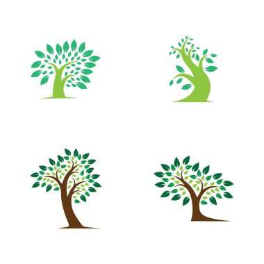 Ağaç logosu şablon vektör illüstrasyon tasarımı