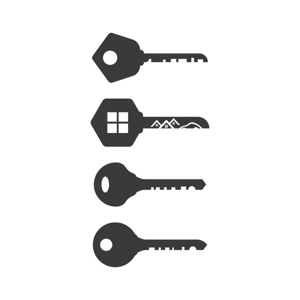 Key Logo Sablon Vektor Ikon Illusztráció Tervezés — Stock Vector