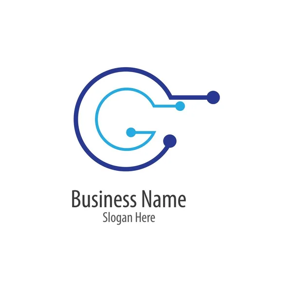 Tecnologia Logotipo Modelo Vetor Ícone Ilustração Design —  Vetores de Stock