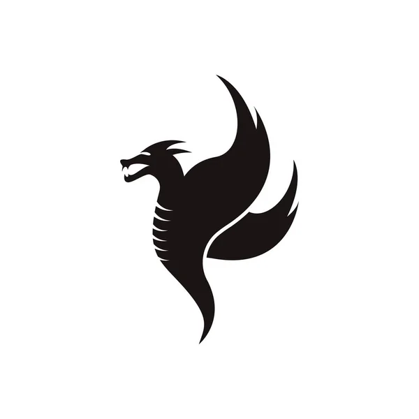 Dragon Head Logo Szablon Wektor Ikona Ilustracja — Wektor stockowy