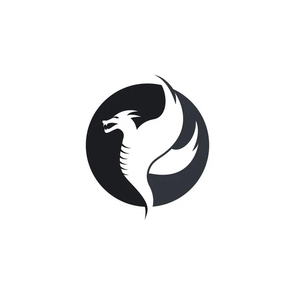 Modèle Logo Tête Dragon Illustration Icône Vectorielle — Image vectorielle
