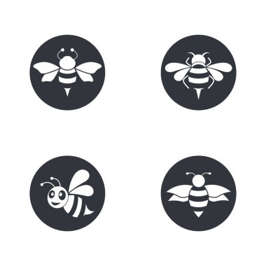 Arı logo vektör illüstrasyon tasarımı