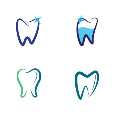 Diş logosu Şablon vektör çizim simgesi tasarımı