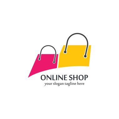 Online shop logo template vector icon illustration design