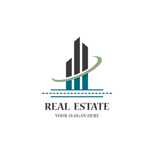 Logo Immobiliare Icona Illustrazione Design — Vettoriale Stock