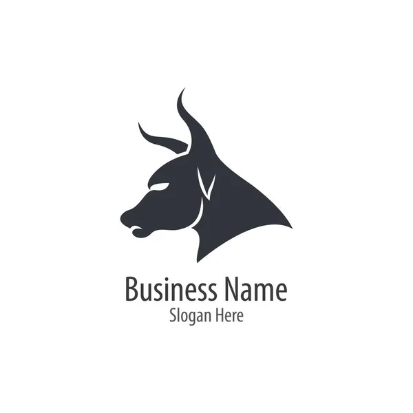 Bull Logo Template Vector Icon Illustration Design — Stock Vector