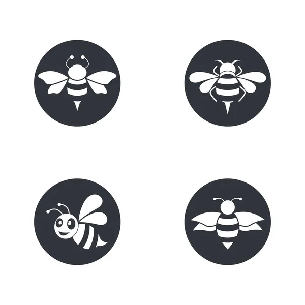 Logo Abeille Icône Vectorielle Illustration Design — Image vectorielle