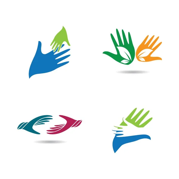 Handpflege Logo Vorlage Vektor Symbol Illustration — Stockvektor