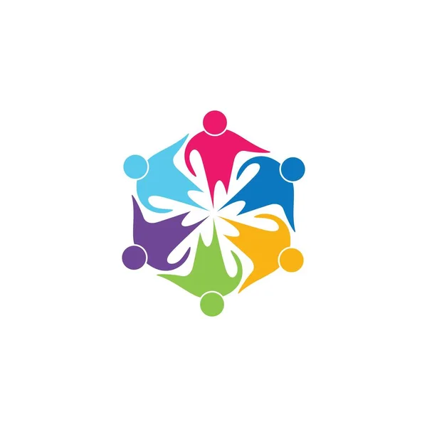 Adoption Soins Communautaires Modèle Logo Vectoriel Icône Illustration Design — Image vectorielle