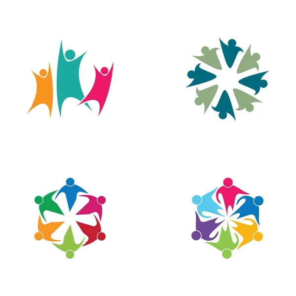 Adoption Soins Communautaires Modèle Logo Vectoriel Icône Illustration Design — Image vectorielle