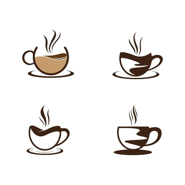 Copo Café Logo Template Vetor Ícone Design — Vetor de Stock