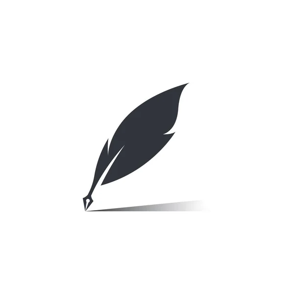 Feather Logo Vector Icon Illustration Design — Stock Vector