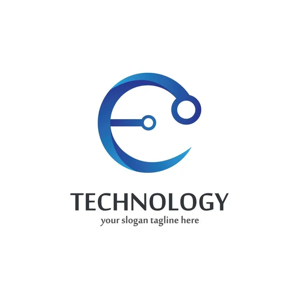 Tecnologia Logotipo Modelo Vetor Ícone Ilustração Design — Vetor de Stock