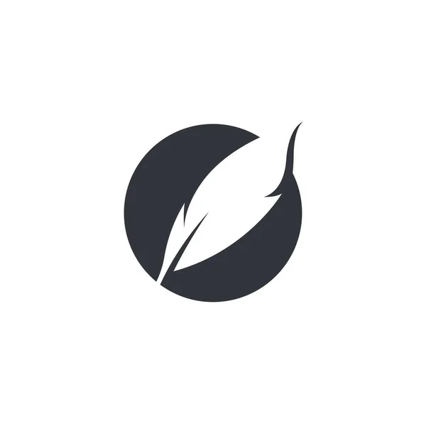 Feather Logo Vector Icon Illustration Design — Stok Vektör