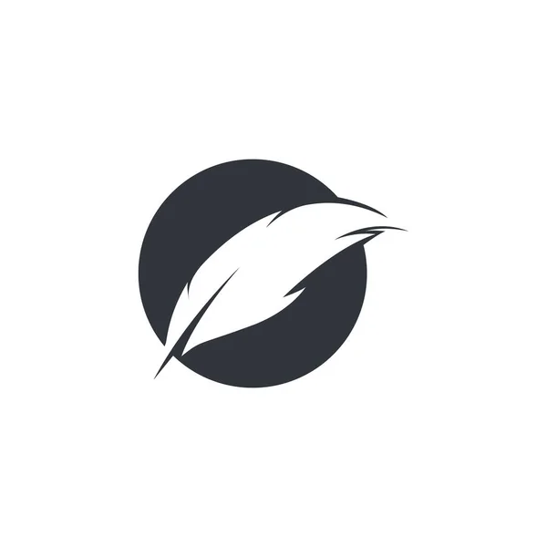 Feather Logo Vector Icon Illustration Design — Stok Vektör