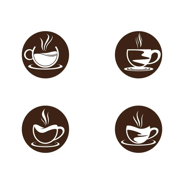 Tasse Café Logo Modèle Vectoriel Icône Design — Image vectorielle