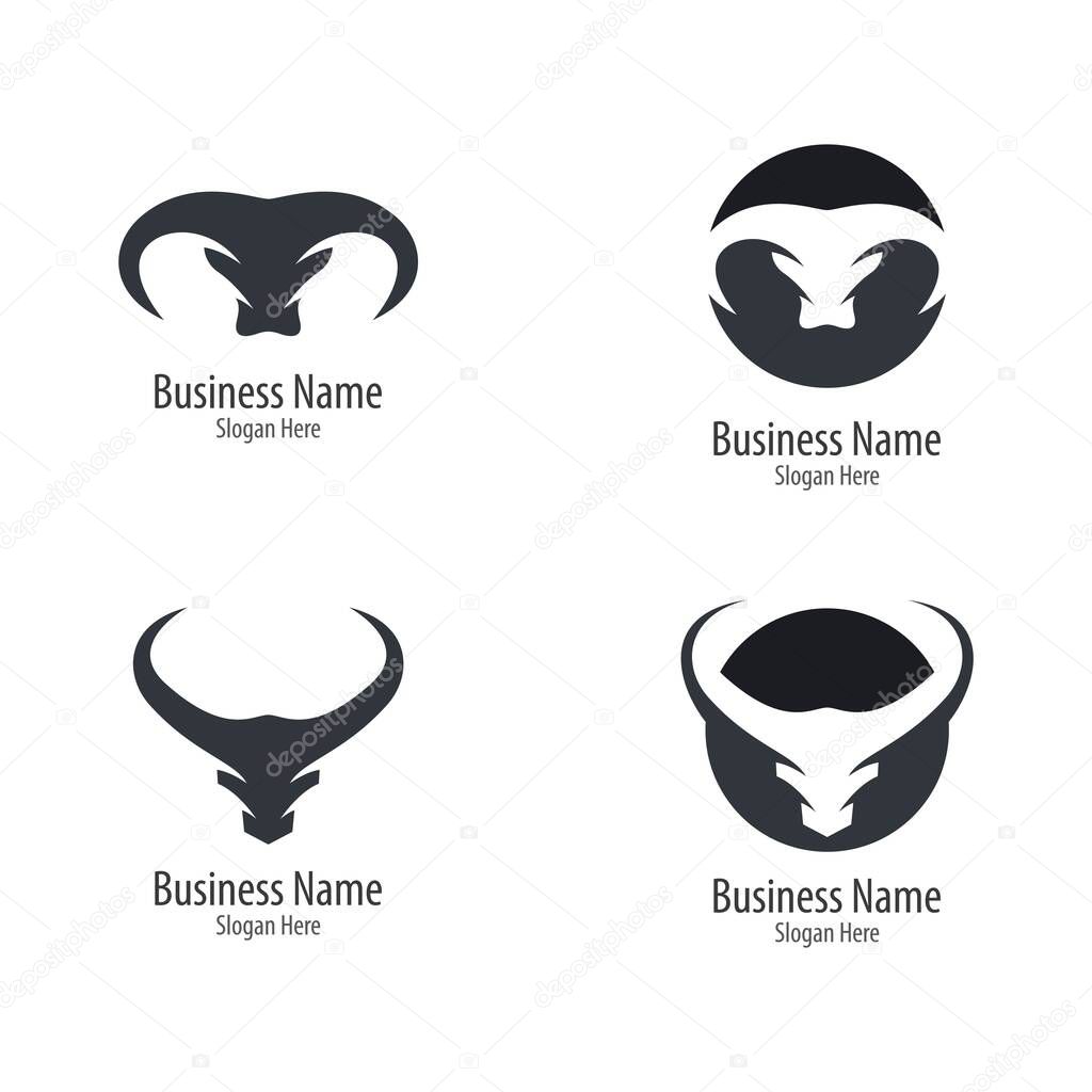 Bull logo template vector icon illustration design