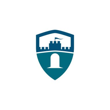 Castle logo şablon vektör illüstrasyon tasarımı