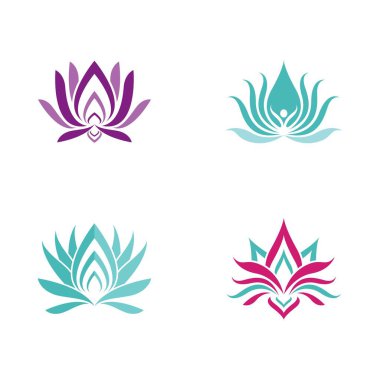 Güzellik çiçekleri logo şablon vektör simgesi