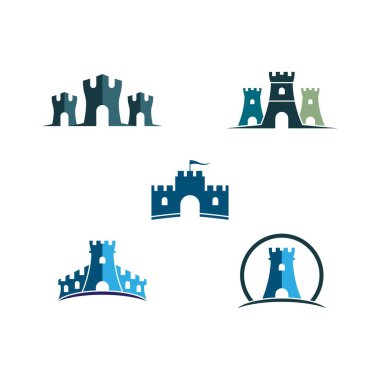 Castle logo şablon vektör illüstrasyon tasarımı