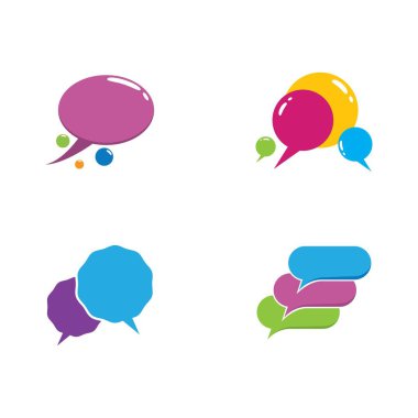 Konuşma balonu logo şablonu vektör resmetme tasarımı