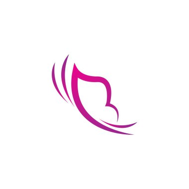 Kelebek logosu vektör ikonu çizimi tasarımı