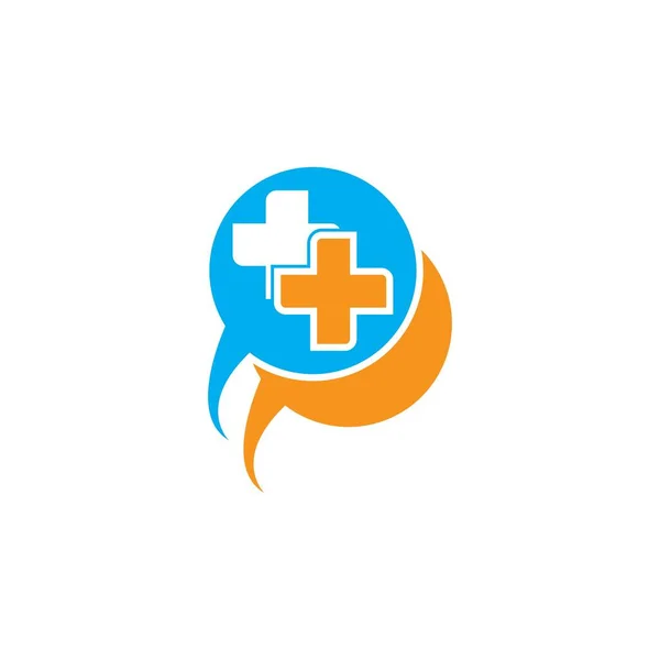 Chat Health Logo Vector Icon Illustration — Stock Vector