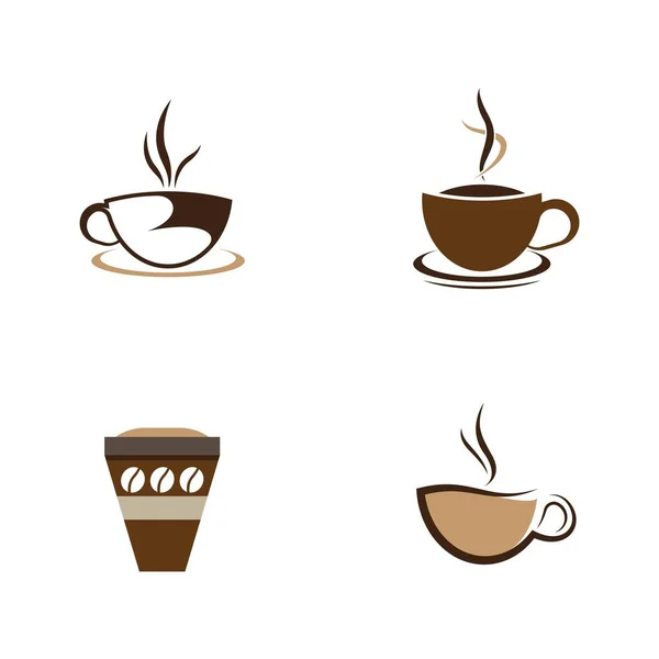 Copo Café Logo Template Vetor Ícone Design —  Vetores de Stock