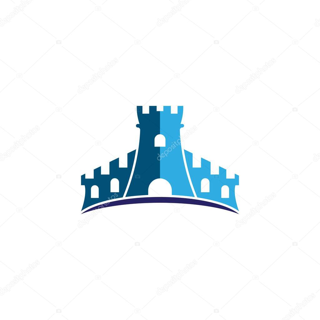 Castle logo template vector icon illustration design