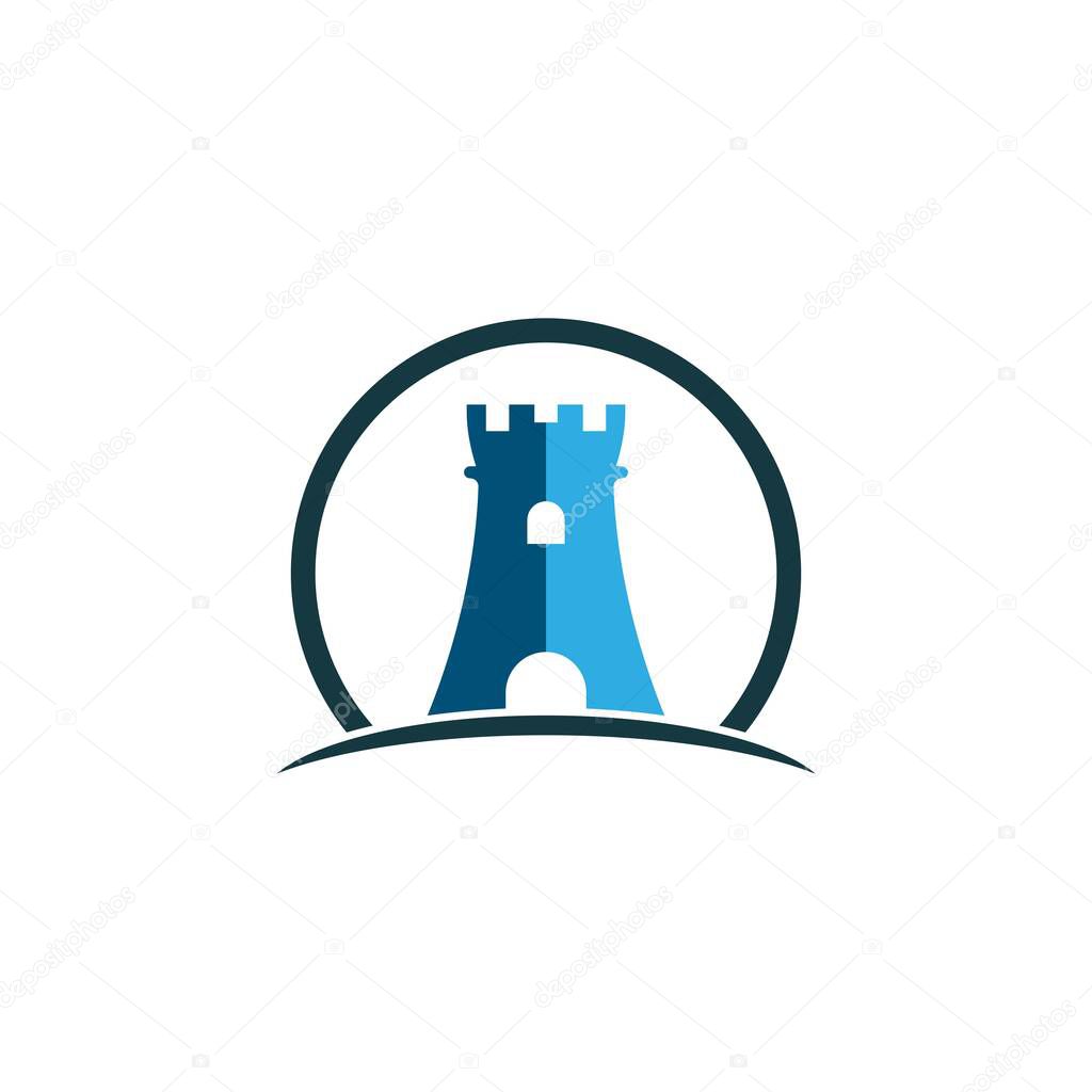 Castle logo template vector icon illustration design