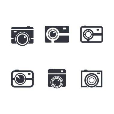 Kamera logosu şablon vektör simgesi