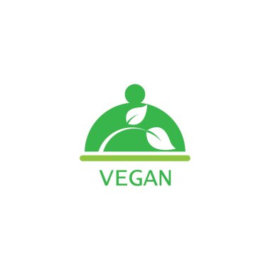 Vegan gıda logosu vektör simgesi