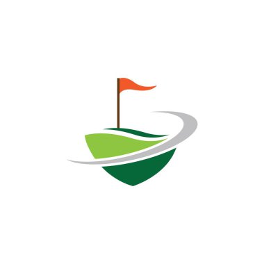 Golf logosu şablon vektör illüstrasyonu
